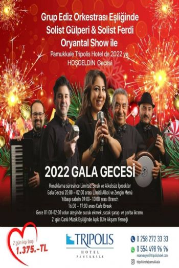 Tripolis Hotel Pamukkale 2022 Yılbaşı Programı